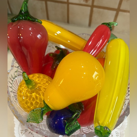 Vintage Glass Banana 🍌 Green & Yellow 🍌Prague - Picture 1 of 5